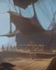 Placeholder: medieval airship deck with sails