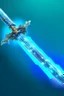 Placeholder: A two handed sword with blu magical energy