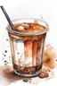 Placeholder: watercolor drawing of chocolate milk tea