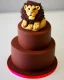 Placeholder: Lion aslan model made of Chocolate cake with sprinkles