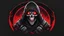 Placeholder: a round logo featuring a reaper like soldier with red glowing eyes, in a black background