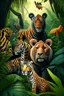 Placeholder: All animals in jungle