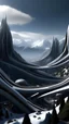 Placeholder: sci fi planet, alpine city, zaha hadid