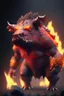 Placeholder: Lava boar humanoid fused , 8k, highly detailed, small minutiae, tiny features, hires, 8k, uhd, realistic shaded volumetric lighting, volumetric, color scheme, toned colors, colorful