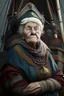 Placeholder: old woman captain of medival ship