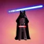 Placeholder: darth shiba inu sith lord with a red light saber