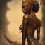 Placeholder: sango fantasy, fantasy magic, intricate, sharp focus, illustration, highly detailed, digital painting, concept art, matte, masterpiece head sexy lady body black African beauty space lady one tiger skin wearing African hair sea background