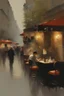 Placeholder: a paris smokey bar scene, loose painting and texture ala richard schmid