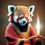 Placeholder: a cute litte red panda wearing Hanfu, holding a large candle, BK complex detail, cinema, reality, detail, octane rendering, stoic cinematic 4k epic detailed photograph shot on kodak detailed bokeh cinematic hbo dark moody 8k, 85mm f/16 by leica