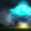 Placeholder: hologram shield spell, covering a Home, encroaching storm, ominous color palette, 8k resolution, high-quality, fine-detail, detailed matte, volumetric lighting, illustration, crytsal sully