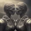 Placeholder: two viking girls kissing each other, hr giger, scary, steam punk, realistic, made in octane, cinematic, ultra-realistic, extremely detailed octane rendering, 8K, VRAY Super Real ar 2:3, dof photorealistic futuristic 50mm lens hard lighting dark gray tintype photograph, realistic lighting, sepia color