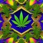 Placeholder: Marijuana, pattern, splash color, Psychedelic, detail, 8k, bright light, round edges