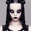 Placeholder: wednesday addams, wednesday addams hair, dark make up, gothic, black dress