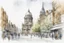 Placeholder: Nottingham City sketch, watercolor, white background, vibrancy of watercolor wash, highly detailed, with sharp focus and smooth transitions. golden ratio, masterpiece, trend on CGSociety and Artstation, bottomless, impressive, something that does not even exist, textures,