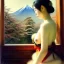 Placeholder: portrait beautiful face japanese Gheisha,window,busty,japanese garden,snow,cherry trees,mountains,ancient leather armor, balanciaga fashion clothe painting by gaston bussiere, greg rutkowski, yoji shinkawa, yoshitaka amano, tsutomu nihei, donato giancola, tim hildebrandt, oil on canvas, cinematic composition, extreme detail,fit full head inside picture,16k