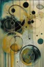 Placeholder: Abstract wet oil painting, ink lines, interlinked circles