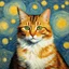 Placeholder: Portrait of a cat by Van Gogh