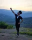 Placeholder: azeri male with traditional dance clothing with tight long boots