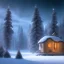 Placeholder: Mysterious christmas night, a small lonely hut, surreal atmosphere, cosmic backdrop, celestial ambience, soft lighting, very chilly appearance of the surroundings, unreal engine 5 volumetric lighting, intricate details, realistic style, 8k resolution