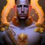Placeholder: portrait of aggressive eden hazard, d & d, muscular! white, fire, fantasy, intricate, elegant, highly detailed, digital painting, artstation, concept art, smooth, sharp focus, illustration, art by artgerm and greg rutkowski and alphonse mucha