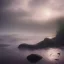 Placeholder: shore, dark, fog, moon, stormy, mermaid, underwater