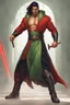 Placeholder: Full Muscluar Body, Male Tan Human, Sith, Red Blindfold, Green and Black Robes, Handsome face, Black hair.