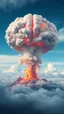 Placeholder: nuclear explosion cloud, the top is crossed with a human brain
