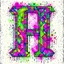 Placeholder: Letter "H" - cyberpunk style - Watercolor and watercolor painted style - Jenna Rainey style