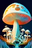 Placeholder: psychodelic world with albino mushroom