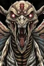 Placeholder: Moth / shark hybrid demon in the style of Berserk manga