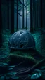Placeholder: An awardwinning photo of a lonely and abandoned bicycle helmet in a magical mystical forest