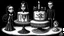 Placeholder: draw a birthday cake with logo number 23 or one candle 23 .Insanely detailed Addams Family movie still with Barbie dolls, art by tim burton