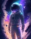 Placeholder: An astronaut lost in the galaxy whose soul is pulled from his body by the god of the galaxy in exchange for seeing his love one last time, digital art, anime, 4k, high resolution. full detail.cartoon