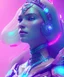 Placeholder: A portrait of a crystalised queen, atmospheric, realistic, unreal engine, cinematic lighting, octane render, transoarent, pink turquoise light