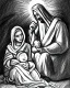 Placeholder: Mary Joseph jesus pencil sketch nativity