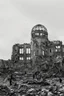 Placeholder: hiroshima dome, manga page, greyscale, line arts