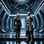 Placeholder: a bold and heroic bald male Corellian pilot in black and grey First Order special forces gear meets a female Jedi Master in ancient, mystical temple, hyperdetailed, dynamic lighting, hyperdetailed background, 8k resolution, volumetric lighting, light skin, fully symmetric details