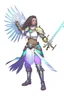 Placeholder: female aasimar barbarian with great sword dnd character