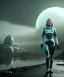 Placeholder: Ultra Realistic retro sci-fi scene, portrait, 2 blonde woman clones, sweet young Marilyn Monroe face, perfect iris, tight latex coat, helmet, Strange planet background. Spaceship, fog, rain, soft color, highly detailed, unreal engine 5, ray tracing, RTX, lumen lighting, ultra detail, volumetric lighting, 3d, finely drawn, high definition, high resolution.