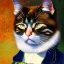 Placeholder: Portrait of a cat by Van Gogh