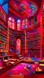 Placeholder: A magenta library made out of arcane magic painted by Wassily Kandinsky