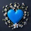 Placeholder: Create blue heart around small flowers