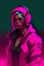 Placeholder: men Designing for cyberpunk in pink and colors
