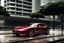 Placeholder: Ferrari Lusso Gt cherry in twin towers, calm ambience..