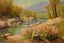 Placeholder: sunny day, mountains, river, rocks, flowers, trees, spring, henry luyten and auguste oleffe impressionism paintings