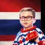 Placeholder: ralphie peter billingsley glasses, chubby boy in argyle sweater holding a bar of (red soap)