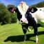 Placeholder: cow in a pantsuit