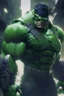 Placeholder: the hulk in a full ninja suit, anime style, depth of field, nvidia graphics, lightrays, trending art