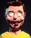 Placeholder: portrait, plasticine elon musk figure, Seth MacFarlane style, family guy figure, minimal, simple ways, smile, black dress, fabric cloth, photo studio, wide angle view, color background, highly detailed, unreal engine 5, ray tracing, RTX, ultra detail, volumetric lighting, 3d, high definition.