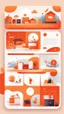 Placeholder: illustrations with a simple art style that show home page for spot use orange and red and minimal